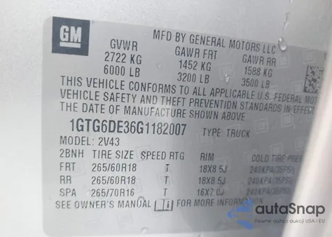 2016 GMC Canyon Slt z USA, uszkodzony, nr VIN 1GTG6DE36G1182007